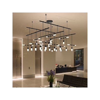 Sonneman Suspenders® 43-Light Pendant Ceiling Hangers, Sonneman Lighting, Minimalist Lighting, Light Sculpture, Large Chandeliers, Geometric Wallpaper, Unique Lighting, Led Chandelier, Led Ceiling Lights