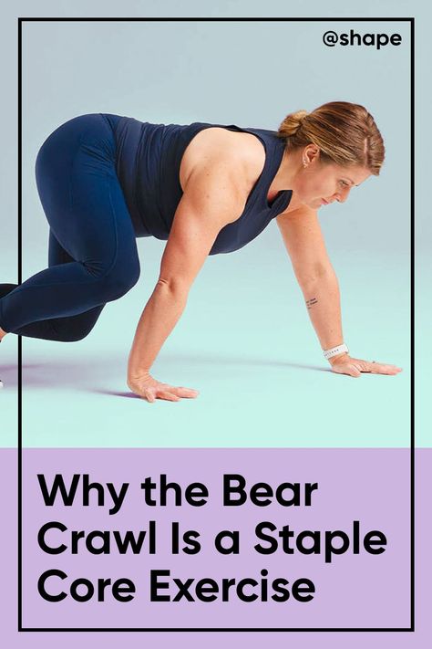 Bear Crawl Exercise, Build Core Strength, Chin Tuck, Plank Hold, Bear Crawl, Shape Fitness, Core Exercise, Strong Core, Certified Personal Trainer