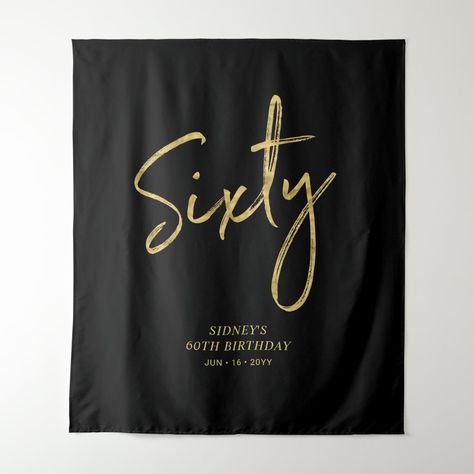 Black 40th Birthday Party, Black Tie Birthday Party, Sophisticated Party, Modern Tapestry, Birthday Party Backdrop, Birthday Party Design, Modern Tapestries, 40th Birthday Party, Black Backdrops