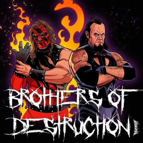 Brothers Of Destruction, Wwe Kane, Kane Wwe, Wwe Art, Undertaker Wwe, Ufc Boxing, Wrestling Posters, Wwe Tag Teams, Eddie Guerrero