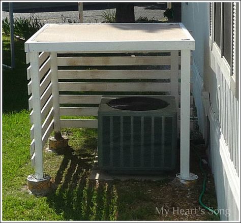 My Heart's Song: Heat Pump Shelter / Shade Hvac Cover, Air Conditioner Screen, Heat Pump Cover, Air Conditioner Cover Outdoor, Ac Unit Cover, Diy Ac, Diy Air Conditioner, Ac Cover, Air Conditioner Cover