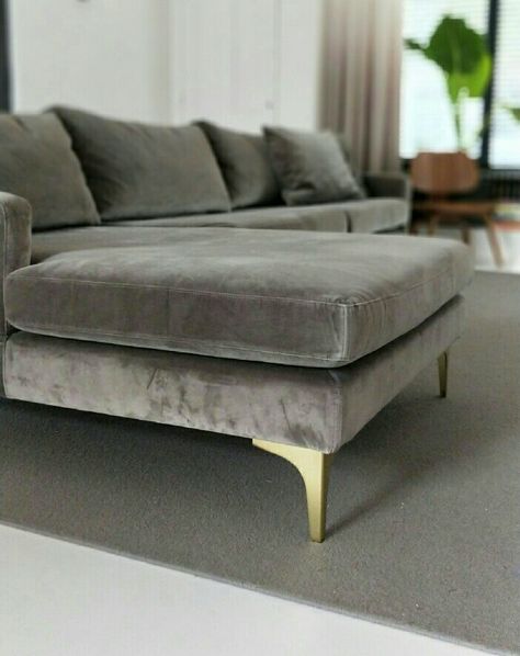 #lb57 Sofacompany astha velour fungi - brass metal Velour Sofa, Dark Living Rooms, Sofa Company, Sit Back And Relax, Sofa Cover, Brass Metal, Sofa Covers, Chaise Lounge, Interior And Exterior