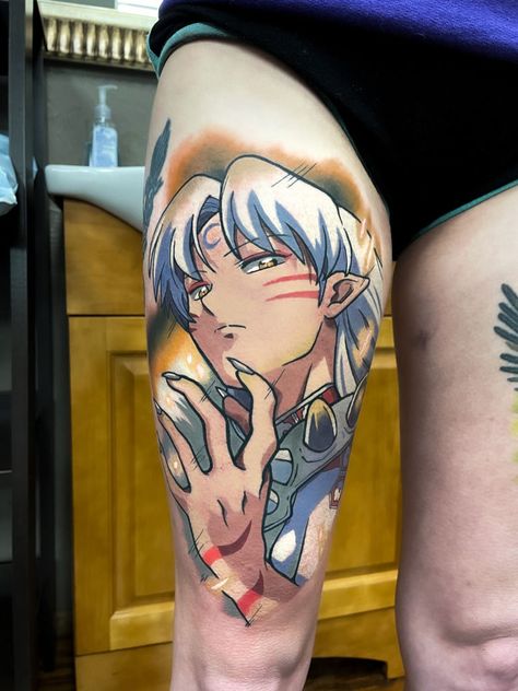 Sesshomaru Tattoo Design, Inuyasha Tattoo Design, Sesshomaru Tattoo, Inuyasha Tattoo, Totoro Tattoo, Tattoo Anime, Manga Tattoo, Pretty Tattoos For Women, Dark Tattoo