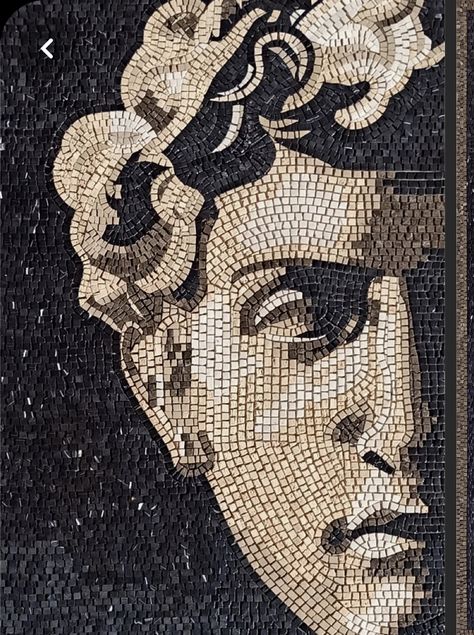 David Painting Michelangelo, Mosaic Wall Art Murals, David Portrait, Roman Mosaic Art, Mozaik Art, Mosaic Drawing, Portrait Mosaic, Michelangelo David, Sicis Mosaic