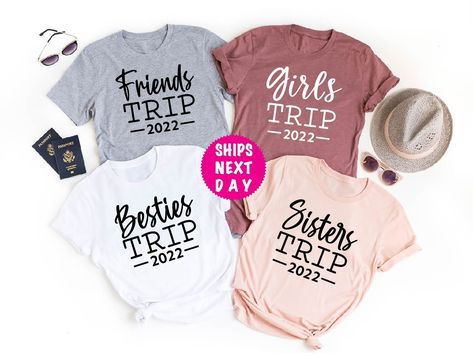 "Vacation Shirt, 2022 Family Trip Shirt, Friend Trip Tee, Holiday Tee, Sister Trip T Shirt, Gift For Women, Gift For Friend, Gift For Besties --- How To Order --- 1-) Please check and review all photos in the listing 2-) Choose your t-shirt color and size *Different styles of shirts may have different shades of same color choice due to different manufacturer brands. *For this reason, we recommend you to order same style of shirts (Unisex, Tank Top, etc.) if you want exact matching colors. 3-) En Zoo Shirts, Trip Shirts, Kindergarten Shirts, Girls Trip Shirts, New Years Shirts, Squad Shirt, Travel Shirts, Teacher Humor, Vacation Shirts