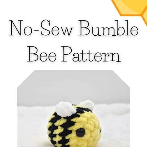 No Sew Bee Crochet, Free Crochet Patterns Amigurumi No Sew, Crochet Mini Bee Free Pattern, Crochet Animals No Sew, Small Crochet Bee Pattern Free, Small Bee Crochet Pattern, Bee Pattern Crochet, Crochet Bees Pattern, Mini Bee Crochet Pattern