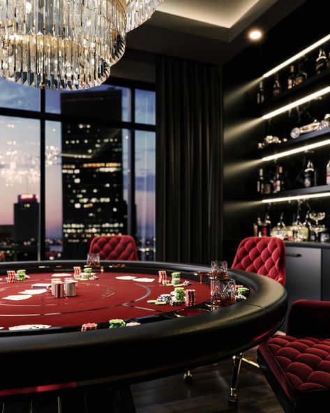 Elevate your game nights with the Darian Poker Table—where strength meets sophistication. 🎲✨ Featuring a classic rounded shape, wooden build, and polished brass details, it adds timeless elegance to any entertainment space. Discover more in our New Arrivals 2024 ebook via the link in our bio! #livingroomdesign #luxurylighting #modernluxury #centertable #interiordesign #homedecor #luxurylifestyle #covethouse #luxxuliving #lifestylebyluxxu Casino Room, Whiskey Room, Home Game Room, Gaming Space, Gaming Furniture, Poker Room, Game Nights, Cafe Interior Design, Entertainment Room