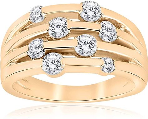 1ct Yellow Gold Real Diamond 14K Right Hand Womens Fashion Multi Row Ring #Diamonds#EngagementRings #DiamondRings#WeddingRings #DiamondRingsForWomen#womensjewelry#womensjewelryandaccessories #DiamondEngagementRings.  Disclosure : This pin may contain affiliate links, which means I may receive a small commission, at no cost to you, if you make a purchase. Thank you. Black Diamond Solitaire, Yellow Gold Diamond Ring, Right Hand Rings, April Birthstone, Pompeii, Diamond Solitaire Engagement Ring, Diamond Fashion, Gold Diamond Rings, Real Diamonds