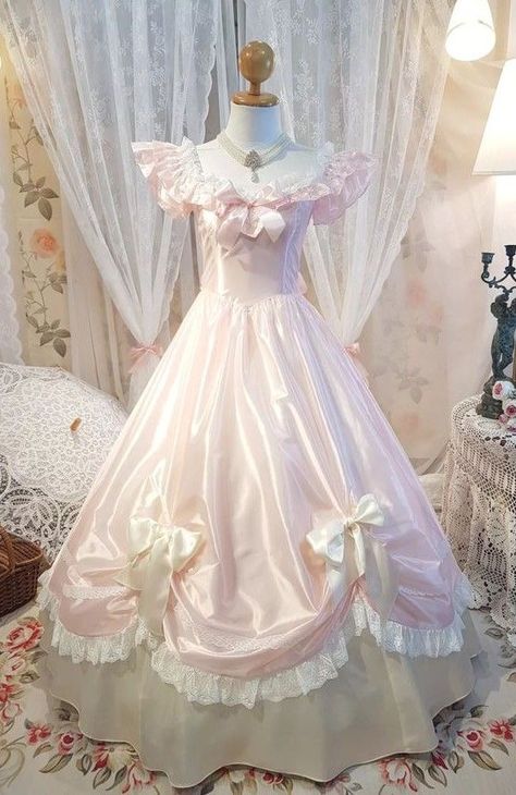 Vestidos Coquette Xv, Kawaii Princess Dress, Coquette Wedding Dress, Lotia Dresses, Princesscore Outfits, Coquette Dresses, Coquette Wedding, Peter Pan Dress, Coquette Dress