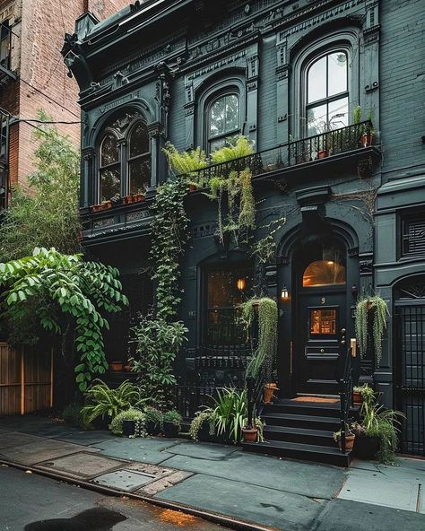 HOME DECOR | Via: @myinspiringdecor Swipe left to this amazing design! Dream home in Andalusia, Spain ✨💚 Would you live here? Follow us for more... | Instagram New Orleans Gothic Aesthetic, New Orleans Witch, Penthouse In New York, Brownstone Homes, Witches House, Black Houses, House Planning, Building Aesthetic, Tiny House Nation