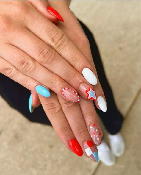 Beachy Gel Nails Short, Vintage Nail Art Ideas, 4th Of July Nails Blooming Gel, Colorful Checkered Nails, Summer Luminary Nails, Summerish Nails, Builder Gel Nails Design Short Summer, 4th Of July Nails Almond, Summer Funky Nails