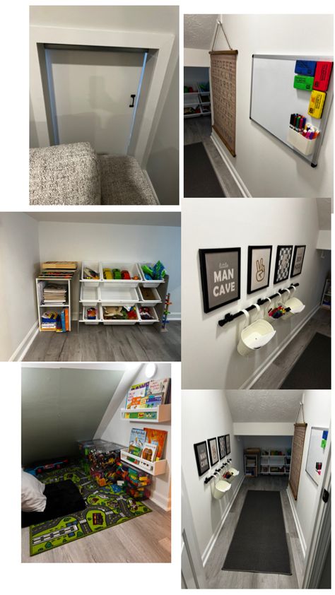 Turn your under stairs closet and storage into your kids play area. Under Stairs Closet, Under Stairs Playroom, Stairs Closet, Family Room Playroom, Under Stairs Nook, Room Under Stairs, Stair Nook, Under The Stairs, Project List