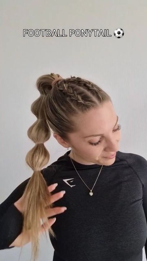 Sports hairstyle 💖 | hairstyle, sport | Sports hairstyle 💖 | By MetDaan Hairstyles Track Hair, Football Hairstyles, Cute Volleyball Hairstyles, Fun Ponytails, Cute Sporty Hairstyles, Football Hair, Running Hairstyles, Soccer Hairstyles, Volleyball Hair