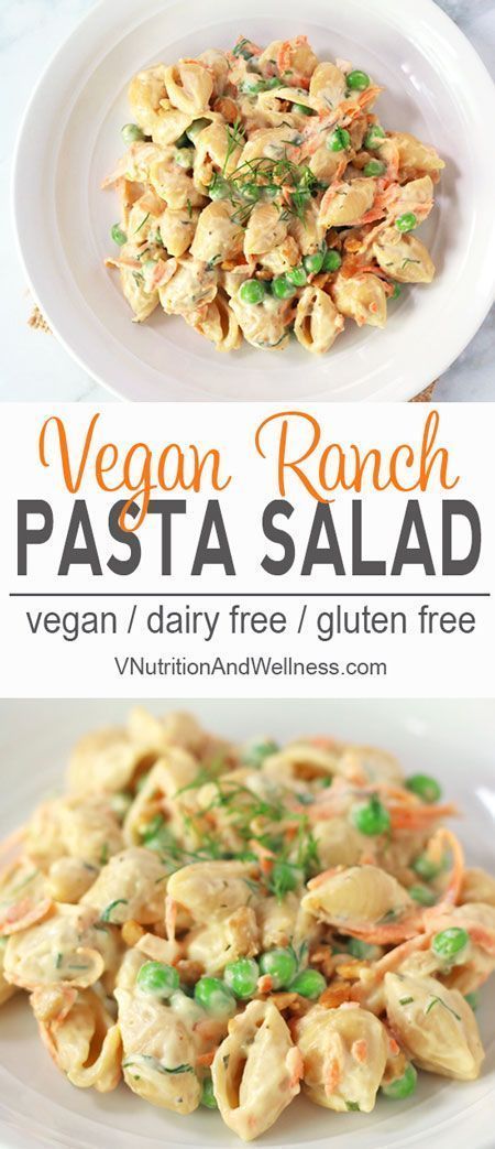 Vegan Ranch Pasta Salad | Easy to make and much healthier than those boxed pasta salads, my tasty Ranch Pasta Salad would be perfect for BBQs, potlucks or parties! Click to read more or repin to save for later! via @VNutritionist Vegan Ranch Pasta Salad, Vegan Ranch Salad, Wfpb Pasta Salad, Vegan Potluck Ideas, Vegan Party Food Easy, Vegan Pasta Salad Recipes, Vegan Potluck Recipes, Vegan Macaroni Salad, Pasta Salad Easy