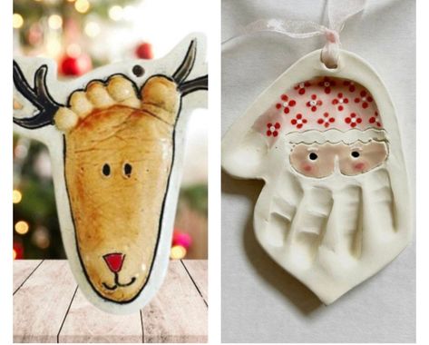 Baby Christmas Crafts, Footprint Keepsake, Baby Christmas Ornaments, Baby Footprints, Baby Christmas, Baby Ornaments, Holiday Baby, First Christmas Ornament, Christmas Crafts For Kids