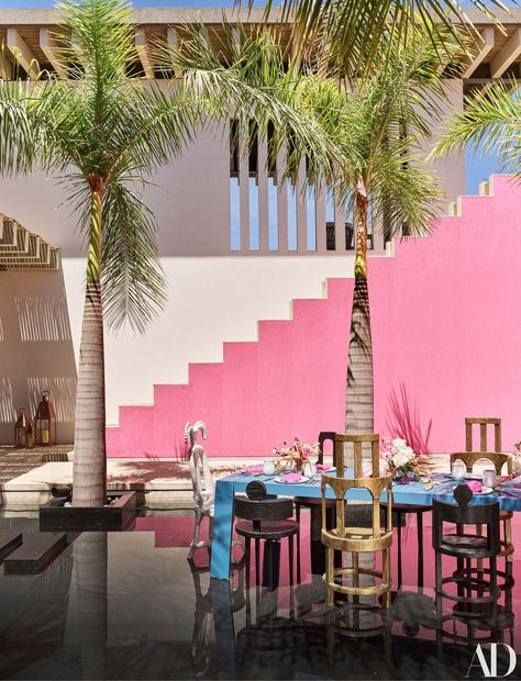 This Víctor Legorreta-Designed Party House Is a Tribute to Mexican Modernism | Architectural Digest Ken Fulk, Pink Hotel, Mexico House, Mexico Hotels, Modern Mexican, Design Apartment, Top Interior Designers, Architectural Digest, Room Colors