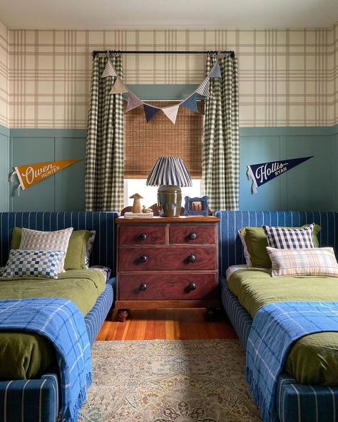 Plaid Bedroom Ideas, Shared Boys Rooms, Kids Rooms Inspo, Boys Bedroom Makeover, Big Boy Bedrooms, Big Kids Room, Kids Bedroom Inspiration, Toddler Boys Room, Boy’s Room