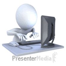 ID# 7364 - Hard Working On Computer Anim - PowerPoint Animation Animation Stickman, 3d People, Animated Clipart, Powerpoint Animation, White Figures, White People, Stick Figures, Work Life, Images Gif