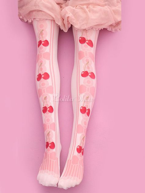 Miku Redesign, Kawaii Tights, Cherry Stuff, Desired Wardrobe, Dessert Design, Dance Costumes Hip Hop, Silly Socks, One Piece Jumper, Clothes Items