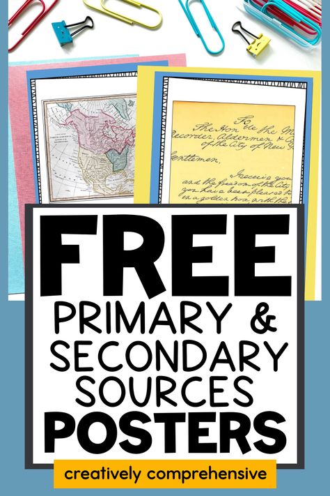 Thinking Critically, Primary And Secondary Sources, Staar Test, Color Lessons, Free Homeschool Curriculum, Free Posters, 4th Grade Social Studies, World History Lessons, 5th Grade Social Studies