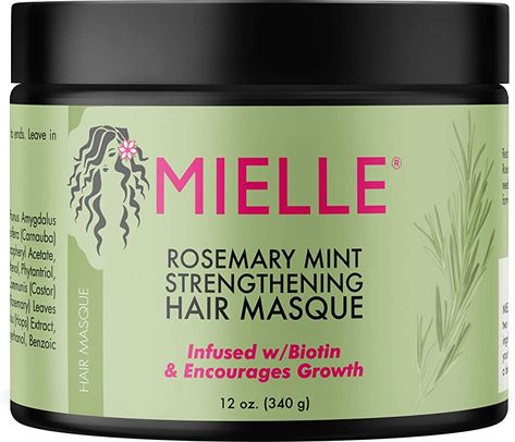 Mielle Organics Rosemary Mint Strengthening Hair Masque, Infused w/Biotin, 12 Ounces : Amazon.co.uk: Beauty Mielle Rosemary Mint, Edge Gel, Thick Natural Hair, Humulus Lupulus, Mielle Organics, Best Hair Mask, Mint Hair, Mint Oil, Hair Masque