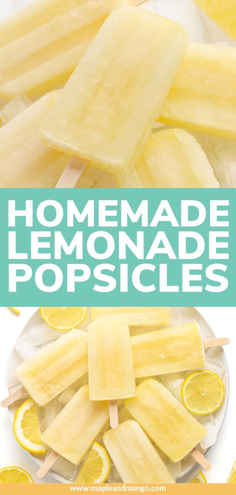 Lemon Popsicles, Spaghetti Ice Cream, Lime Popsicles, Lemonade Popsicles, Ice Pop Recipes, Mango Lemonade, Diy Cheese, Fresh Squeezed Lemonade, Peach Lemonade