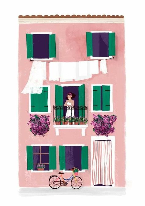 Building Illustration, Gouache Art, Soyut Sanat Tabloları, House Illustration, Arte Inspo, Painting Art Projects, Gouache Painting, Art Paint, Mini Art