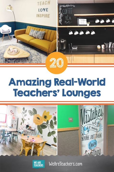 Staff Room Decor Ideas, Teacher’s Lounge Bulletin Board, Zen Break Room, School Break Room, Teachers Staff Room Design, Employee Breakroom Decor Ideas, Faculty Lounge Bulletin Board, Principal's Office Design School, Teacher Work Room Ideas