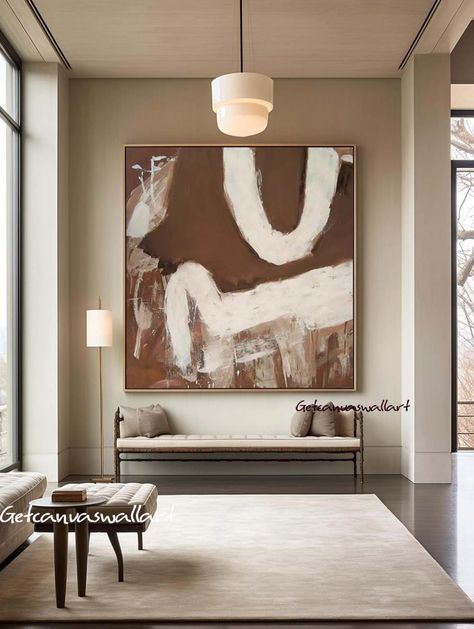 Brown Wabi Sabi Wall Art Large Brown Abstract Wall Art Neutral - Etsy Brown Abstract Painting, Art Deco Paintings, Wabi Sabi Wall, Wabi Sabi Wall Art, Wall Art Neutral, Grand Art Mural, Art Brown, Oil Painting Texture, Brown Wall Art