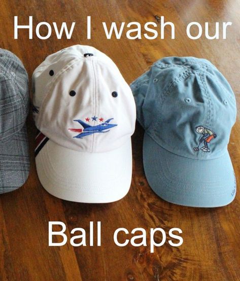 Wearable Crafts, Clothes Washing, Aha Moment, Wash Baseball Cap, Cleaning Methods, How To Wash Hats, House Tips, Hat Organization, Sweat Stains