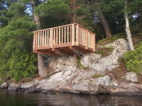 Cantilever Deck, Sloped Landscape, Lake Deck, Landscaping A Slope, Deck Installation, New Deck, British Virgin Islands, Faroe Islands, Equatorial Guinea