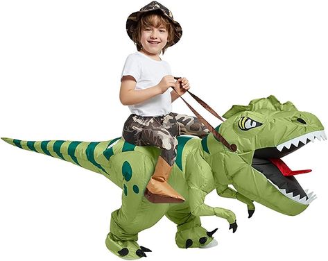 Amazon.com: One Casa Inflatable Dinosaur Costume Riding T Rex Air Blow up Funny Fancy Dress Party Halloween Costume for Kids 4-6 Yrs : Clothing, Shoes & Jewelry Costume Dinosaure, Funny Fancy Dress, Kids Dinosaur Costume, Inflatable Dinosaur Costume, Rex Costume, Inflatable Dinosaur, T Rex Costume, Dino Costume, Inflatable Party Decorations