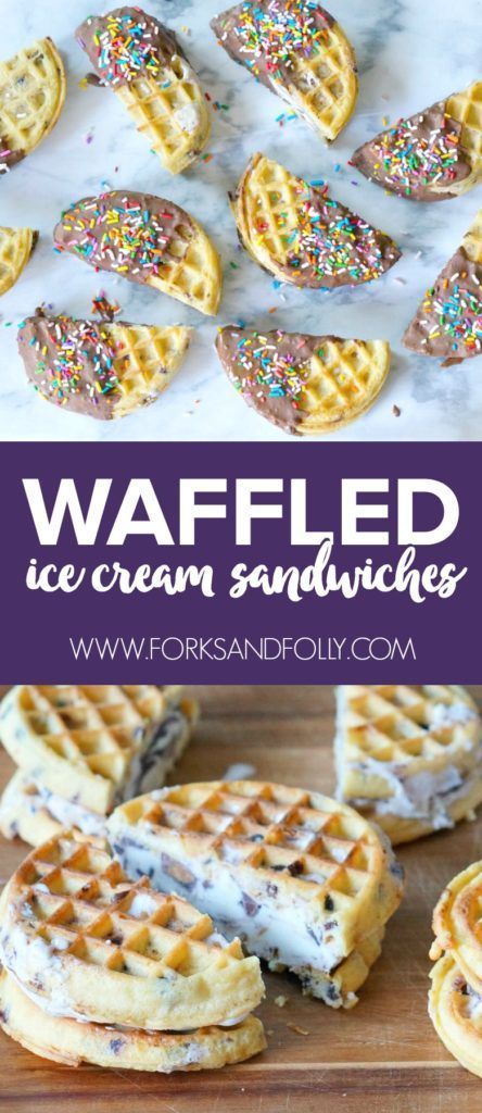 Waffle Ice Cream Sandwich, Ice Cream Taco, Ice Cream Games, Ice Cream For Breakfast, Waffle Ice Cream, Frozen Waffles, Waffle Sandwich, Summer Meals, Ice Cream Sandwiches