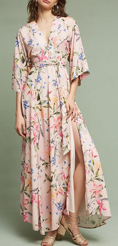 Floral Kimono Maxi Dress November Wedding Guest Outfits, Fall November, Anthropologie Kimono, Moda Kimono, Summer Dress Trends, Outfit 2020, Dresses Guest, Kimono Maxi Dress, 13 November