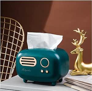 Retro Radio Shape Tissue Cover Box, Practical and Cute for Kitchen,Bathroom Vanity Countertops, Bedroom Dressers,Night Stands, Desks and Tables, Creative Gift (Retro Radio) Teal And Gold Bedroom, Bathroom Vanity Countertops, Gold Bedroom Decor, Facial Tissue Box, Radio Design, Tissue Cover, Bathroom Tissue, Retro Radio, Tissue Box Holder