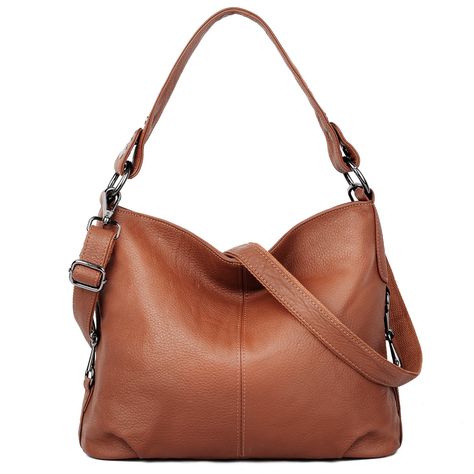 YALUXE Women's Stylish Genuine Leather Tote Travel Shoulder Bag Handle bag Bags for Women brown *** You can find more details by visiting the image link. Leather Hobo Handbags, Best Purses, Handbag Outfit, Genuine Leather Totes, Stylish Shoulder Bag, Top Handle Handbags, Hobo Handbags, Womens Crossbody Bag, Bag Handle