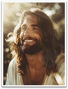 Amazing art Aesthetics Jesus Laughing Jesus Wall Art Jesus Painting Christ Smiling Poster Christ Canvas Print Christian Wall Decoration Religious Wall Art Home Decor 11x14 poster Unframed Jesus Smiling Wallpaper, Laughing Jesus Picture, Jesus Helping Pictures, Jesus Real Face, Laughing Pictures, Jesus Laughing, Jesus Hugging Woman Art, Jesus Smiling, Jesus Memes Face