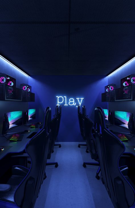 Gaming Reception Design, Game Centre Design, Game Net Club Design, Vr Gaming Setup, Gaming Studio Design, Game Cafe Design Interior, Gaming Cafe Interior Design, Gaming Shop Design, Gamenet Design