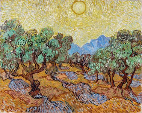 Vincent van Gogh's Olive Trees (1889) famous landscape painting. Original from the Minneapolis Institute of Art. Digitally enhanced by rawpixel. | free image by rawpixel.com Van Gogh Original Paintings, Master Landscape Paintings, Vincent Van Gogh Paintings Original, Van Gogh Inspired Paintings, Vincent Van Gogh Landscape, Van Gogh Olive Trees, Famous Landscape Paintings, Van Gogh Famous Paintings, Van Gogh Landscapes