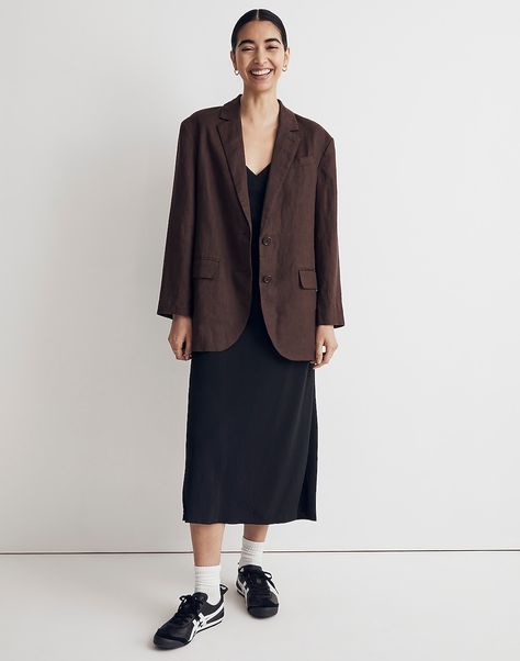 Click for more info about The Oversized Blazer in 100% Linen Linen Blazer Outfit Women, Linen Blazer Outfit, Oversize Blazer Outfit, Oversized Blazer Outfit, Womens Oversized Blazer, Madewell Outfits, Fall Style Guide, Blazer Outfits For Women, Work Fits