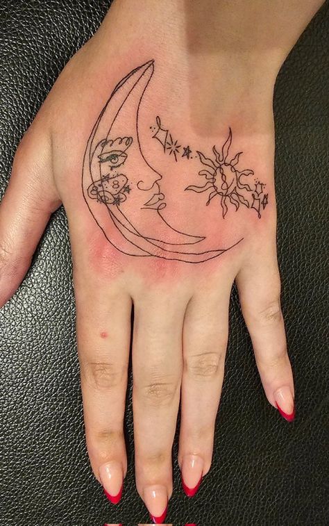 Tats With Meaning, Celestial Tattoos, Ariana Grande Tattoo, Celestial Tattoo, Hand Tats, Stylist Tattoos, The Good Witch, S Tattoo, Love Tattoos