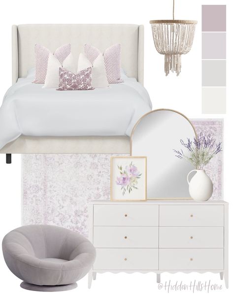 Girls Bedroom Ideas Lavender, Lavender Girls Room Bedroom Ideas, Teen Purple Bedroom, Lavender Kids Room, Girls Lavender Bedroom Ideas, Teen Room Purple, Lavender Girls Bedroom, Girls Purple Bedroom Ideas, Bedroom Ideas Lavender