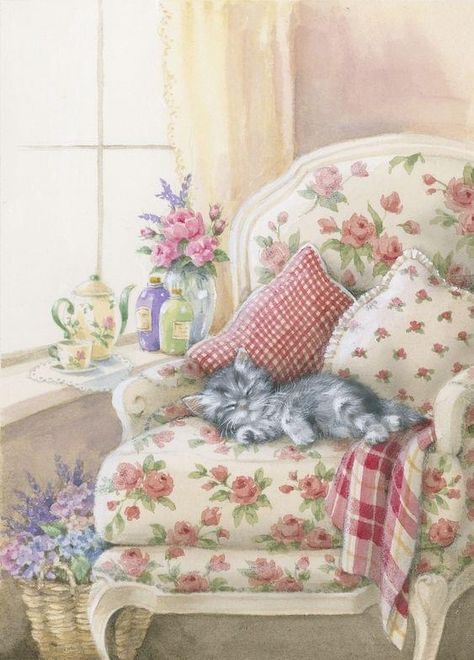 Hazel Lincoln, Cat Art Illustration, Cottage Art, Cat Artwork, Cute Little Things, Beatrix Potter, Cute Animal Drawings, Vintage Cat, Whimsical Art