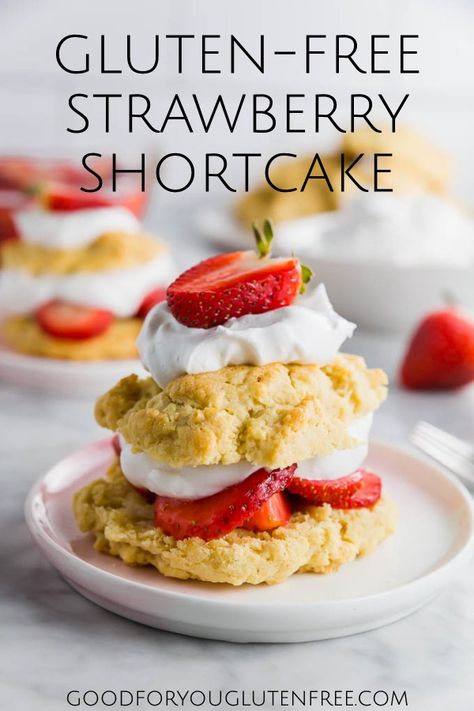 Vegan Shortcake, Gluten Free Shortcake, Diet Sweets, Vegan Strawberry Shortcake, Gluten Free Strawberry Shortcake, Strawberry Shortcake Recipe, Strawberry Shortcake Recipes, Shortcake Recipe, Gf Desserts