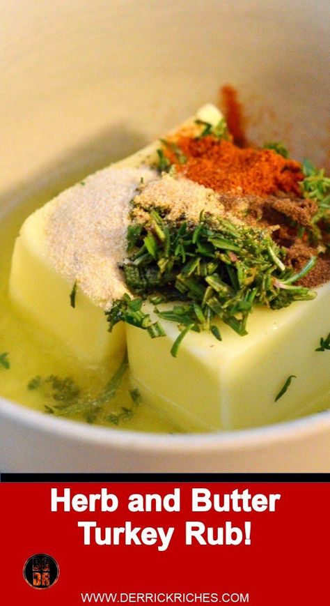 Poultry Herb Butter, Herb Butter Turkey Rub, Best Butter Rub For Turkey, Herb Rub For Turkey, Turkey Seasoning Rub Butter, Seasoned Butter Rub For Turkey, Garlic Herb Butter For Turkey, Butter Seasoning For Turkey, Dried Herb Butter For Turkey