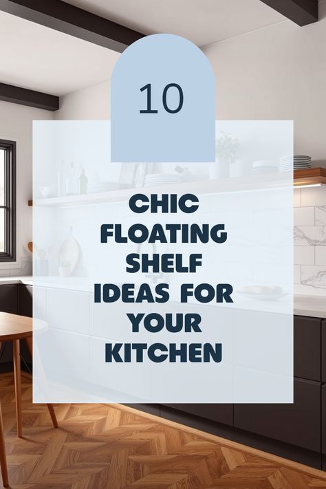 Explore 10 chic ideas to transform your kitchen with stylish floating shelves. This pin highlights design styles and material combinations perfect for enhancing your space, using 1 beautiful image. Floating Shelves Kitchen Storage, Simple Floating Shelf Decor Kitchen, Floating Shelves Kitchen Modern, Unique Kitchen Shelving Ideas, Floating Shelf Kitchen Decor, Floating Shelf In Kitchen, White Floating Shelves Kitchen, Shelves Above Kitchen Sink, Diy Kitchen Floating Shelves