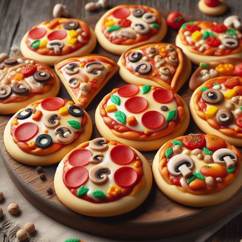 Mini pizza cookies 🍪 🍕#food #pizza #cookie #miniature #foodie #yummy #aesthetic #recipe Pizza Cookie, Pizza Cookies, Yummy Aesthetic, Sweet Pizza, Cookie Pizza, Food Pizza, Food Decor, Mini Pizza, Pizza Recipe