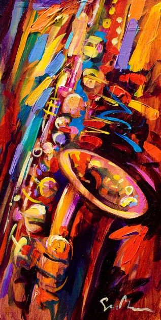 sax, painting by Simon Bull Simon Bull, Saxophone Art, Bull Images, Arte Jazz, Jazz Painting, Saxophones, Music Drawings, Jazz Art, Music Painting