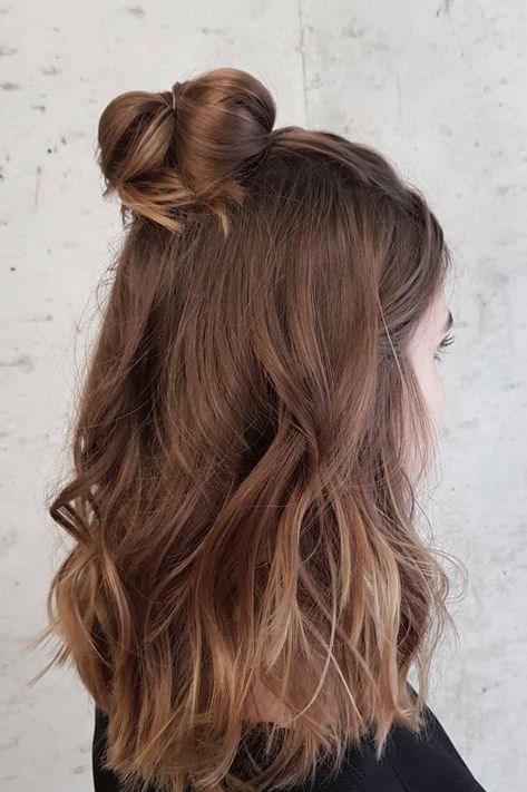 Half-Bun Half Up Half Down Hairstyle, Down Hairstyle, Braided Half Up, Tutorial Ideas, Elegant Wedding Hair, Easy Hairstyle, Hairstyle Tutorial, Hairstyle Women, Half Up Half Down Hair