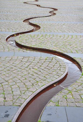 Kolam Koi, Water Stream, Urban Landscape Design, Public Space Design, Public Square, Landscape Elements, Landscape And Urbanism, Urban Park, Urban Furniture